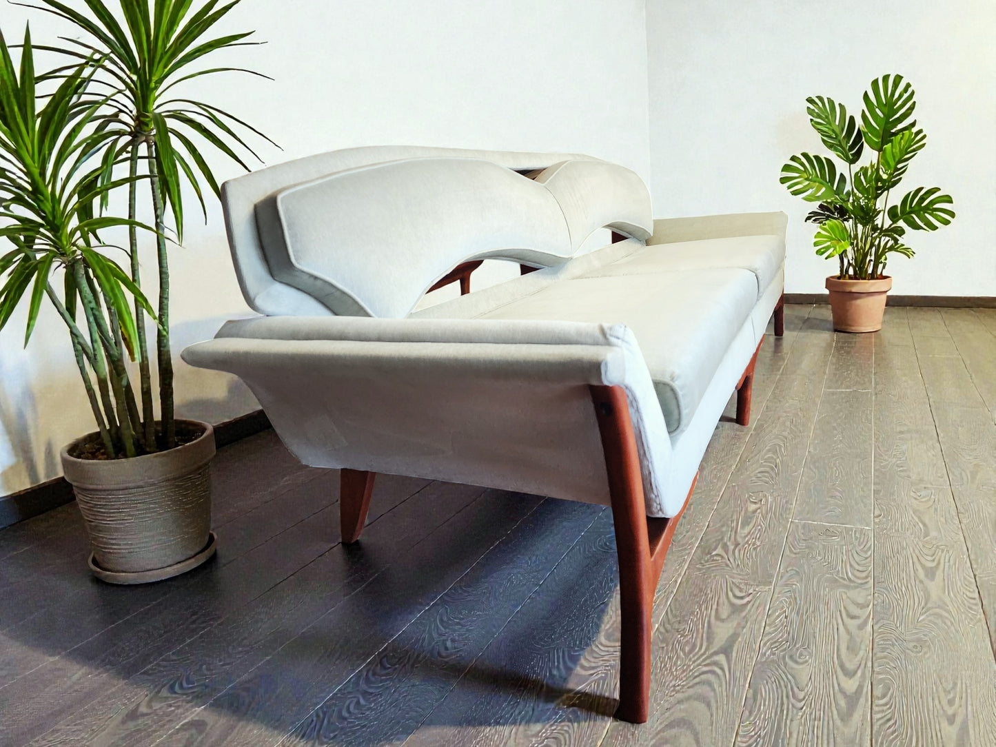 REFINISHED REUPHOLSTERED Mid Century Modern Sofa & Armchair