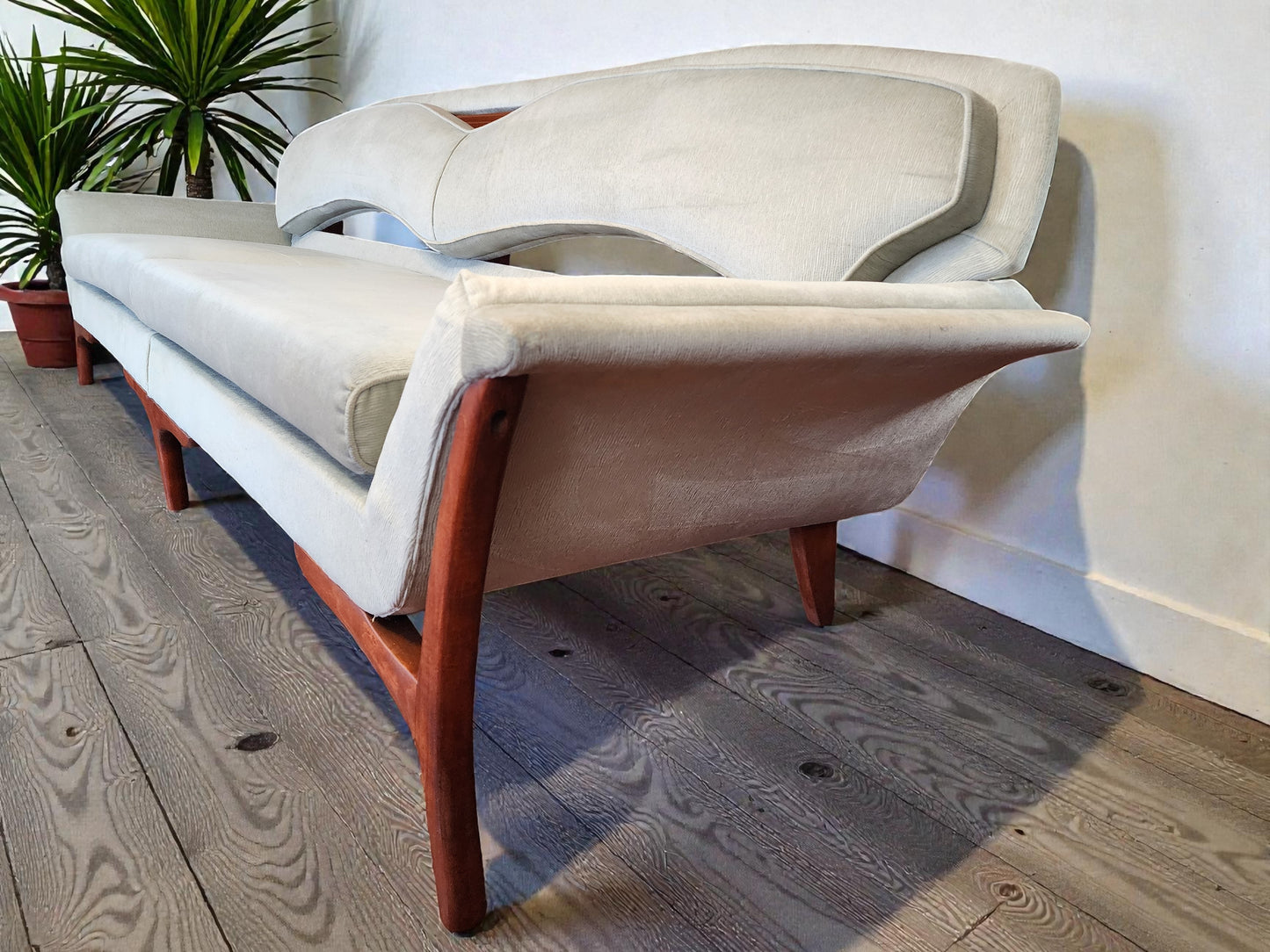 REFINISHED REUPHOLSTERED Mid Century Modern Sofa & Armchair