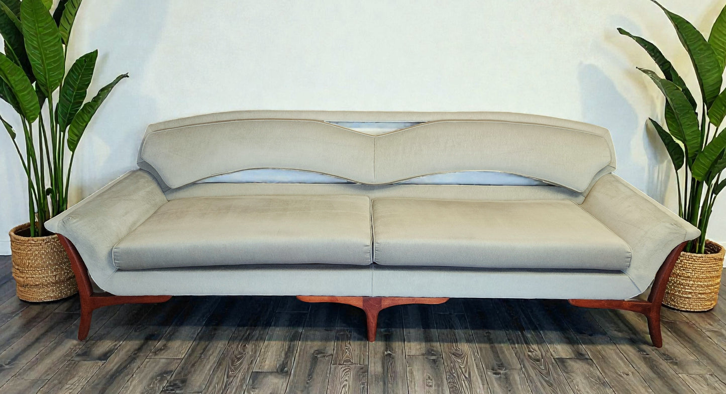 REFINISHED REUPHOLSTERED Mid Century Modern Sofa & Armchair