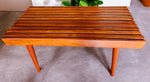 REFINISHED Mid Century Modern Teak Slatted Bench or Coffee Table 3 ft 3
