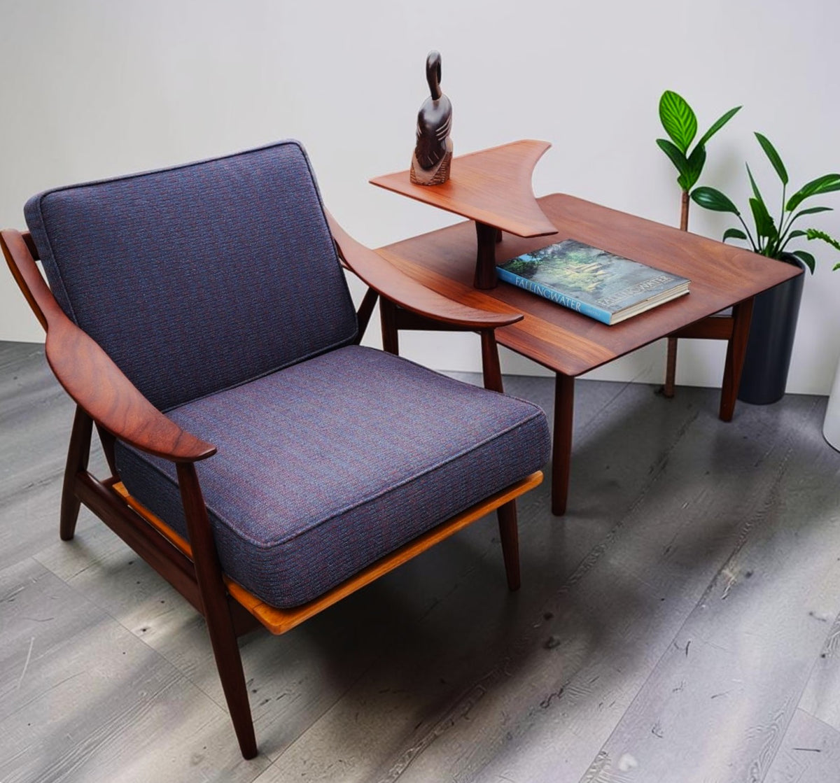 REFINISHED Danish Mid Century Modern Solid Afromosia Lounge Chair