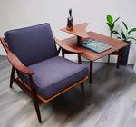 REFINISHED Danish Mid Century Modern Solid Afromosia Lounge Chair 2