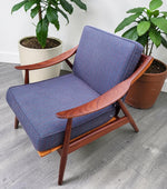 REFINISHED Danish Mid Century Modern Solid Afromosia Lounge Chair 4