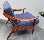 REFINISHED Danish Mid Century Modern Solid Afromosia Lounge Chair 5
