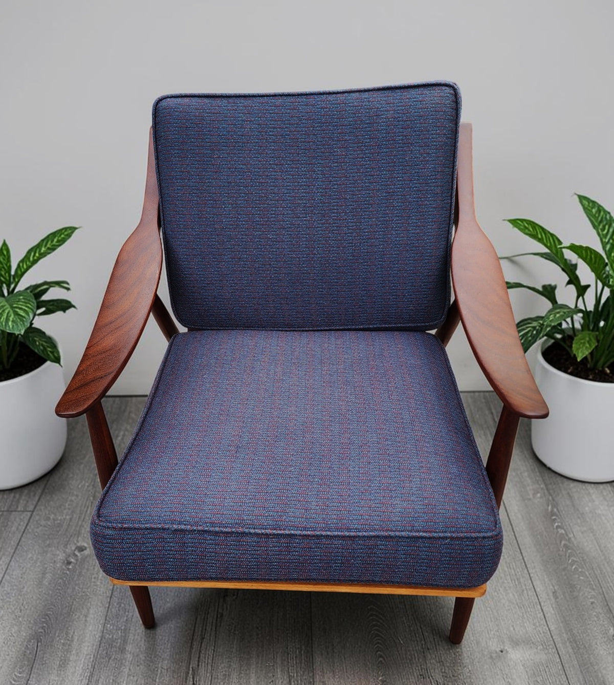 REFINISHED Danish Mid Century Modern Solid Afromosia Lounge Chair