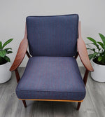 REFINISHED Danish Mid Century Modern Solid Afromosia Lounge Chair 6
