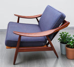 REFINISHED Danish Mid Century Modern Solid Afromosia Lounge Chair 7