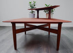 REFINISHED Mid Century Modern Solid Afromosia Corner Two-Tier Table by Imperial 7