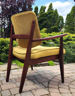 REFINISHED REUPHOLSTERED Mid Century Modern Afromosia Arm Chair by Jan Kuypers 1