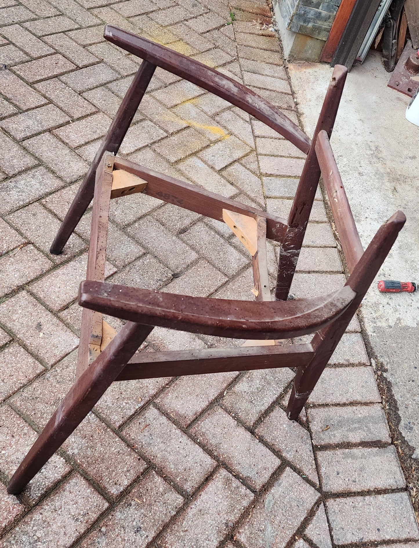 REFINISHED REUPHOLSTERED Mid Century Modern Afromosia Arm Chair by Jan Kuypers