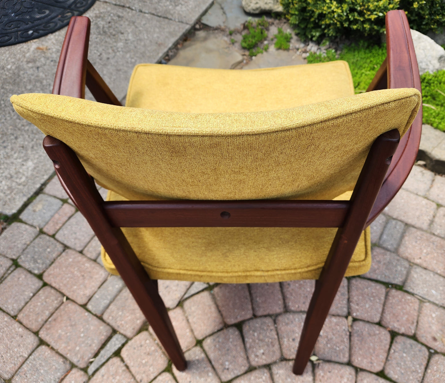 REFINISHED REUPHOLSTERED Mid Century Modern Afromosia Arm Chair by Jan Kuypers