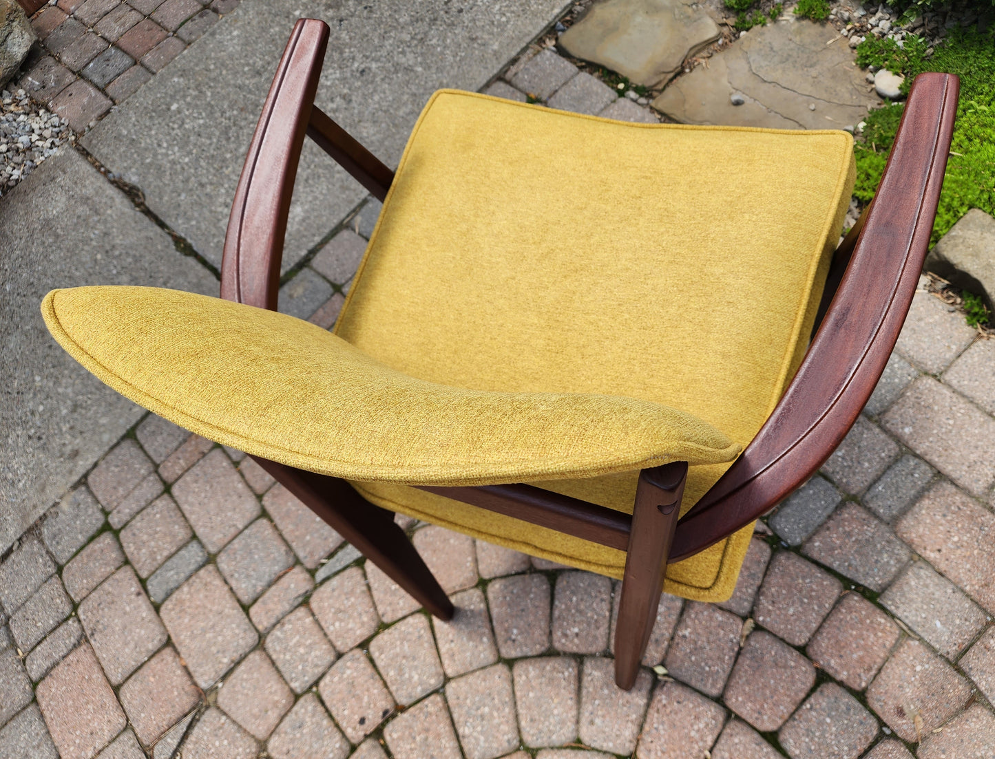 REFINISHED REUPHOLSTERED Mid Century Modern Afromosia Arm Chair by Jan Kuypers