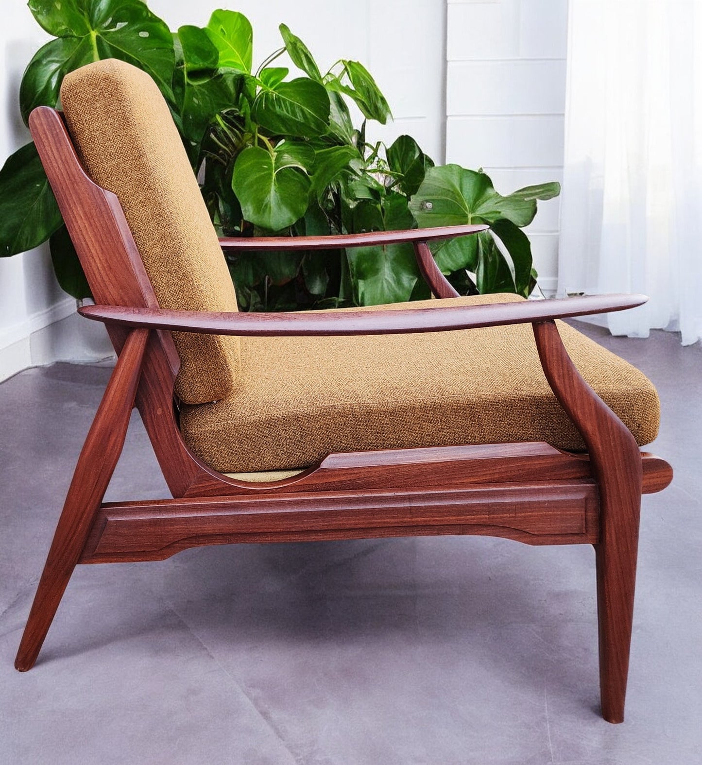 REFINISHED Mid Century Modern Teak/ Afromosia Lounge Chair