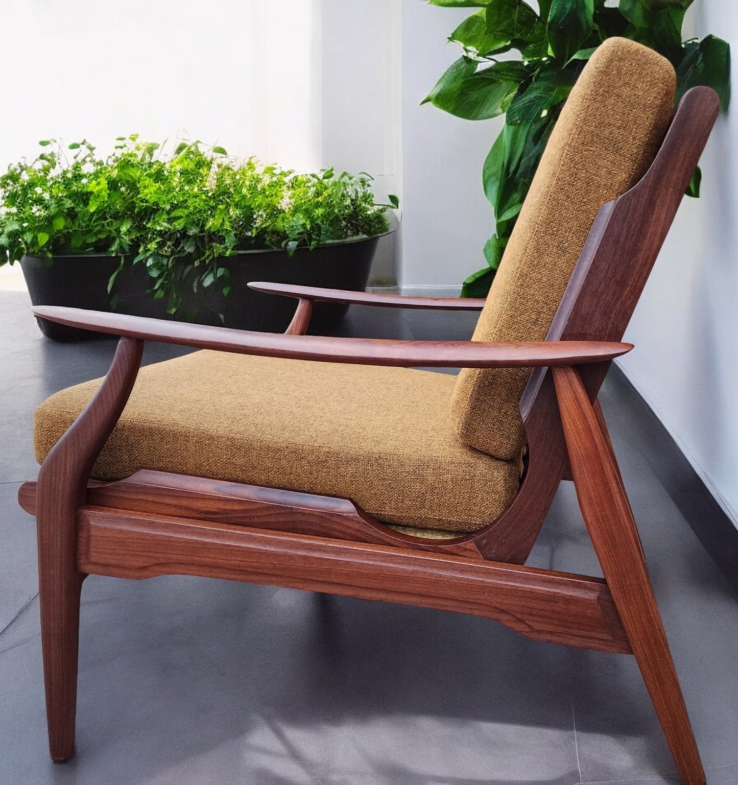 REFINISHED Mid Century Modern Teak/ Afromosia Lounge Chair