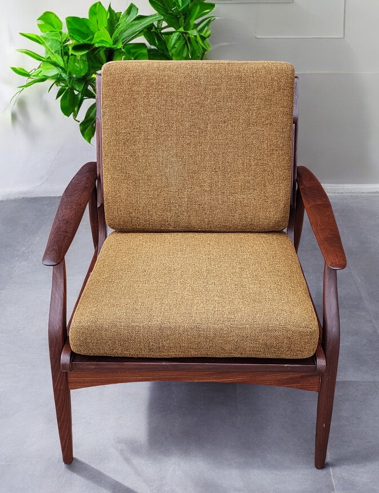 REFINISHED Mid Century Modern Teak/ Afromosia Lounge Chair