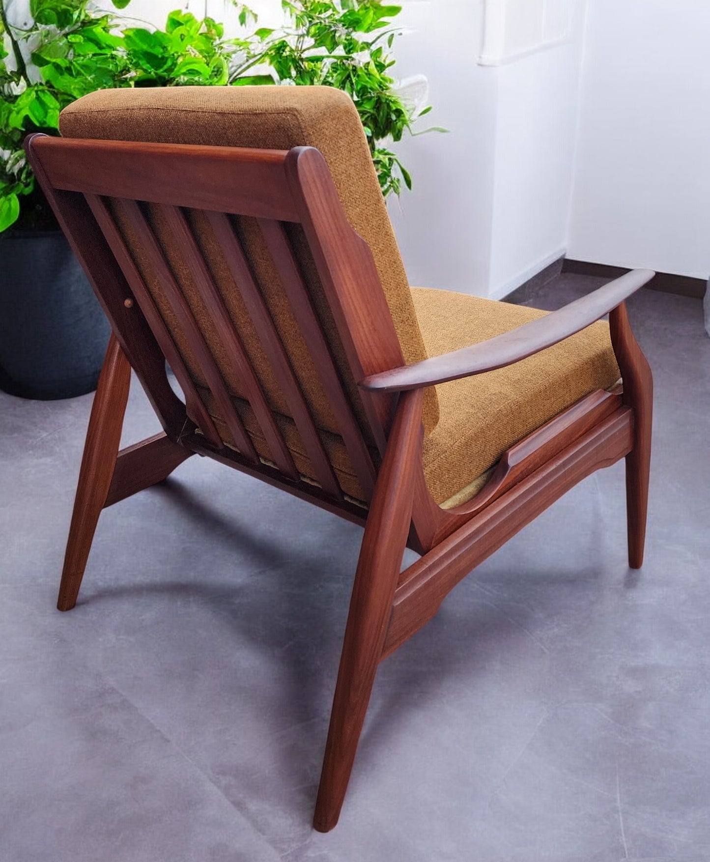 REFINISHED Mid Century Modern Teak/ Afromosia Lounge Chair