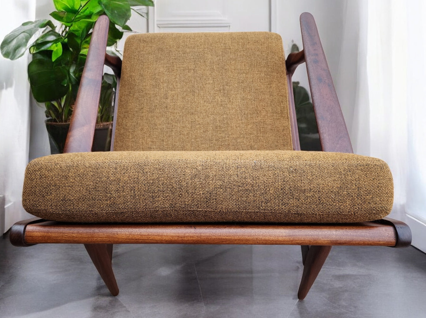 REFINISHED Mid Century Modern Teak/ Afromosia Lounge Chair