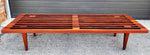 REFINISHED Mid Century Modern Solid Teak Slatted Bench or Coffee Table 60