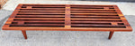 REFINISHED Mid Century Modern Solid Teak Slatted Bench or Coffee Table 60