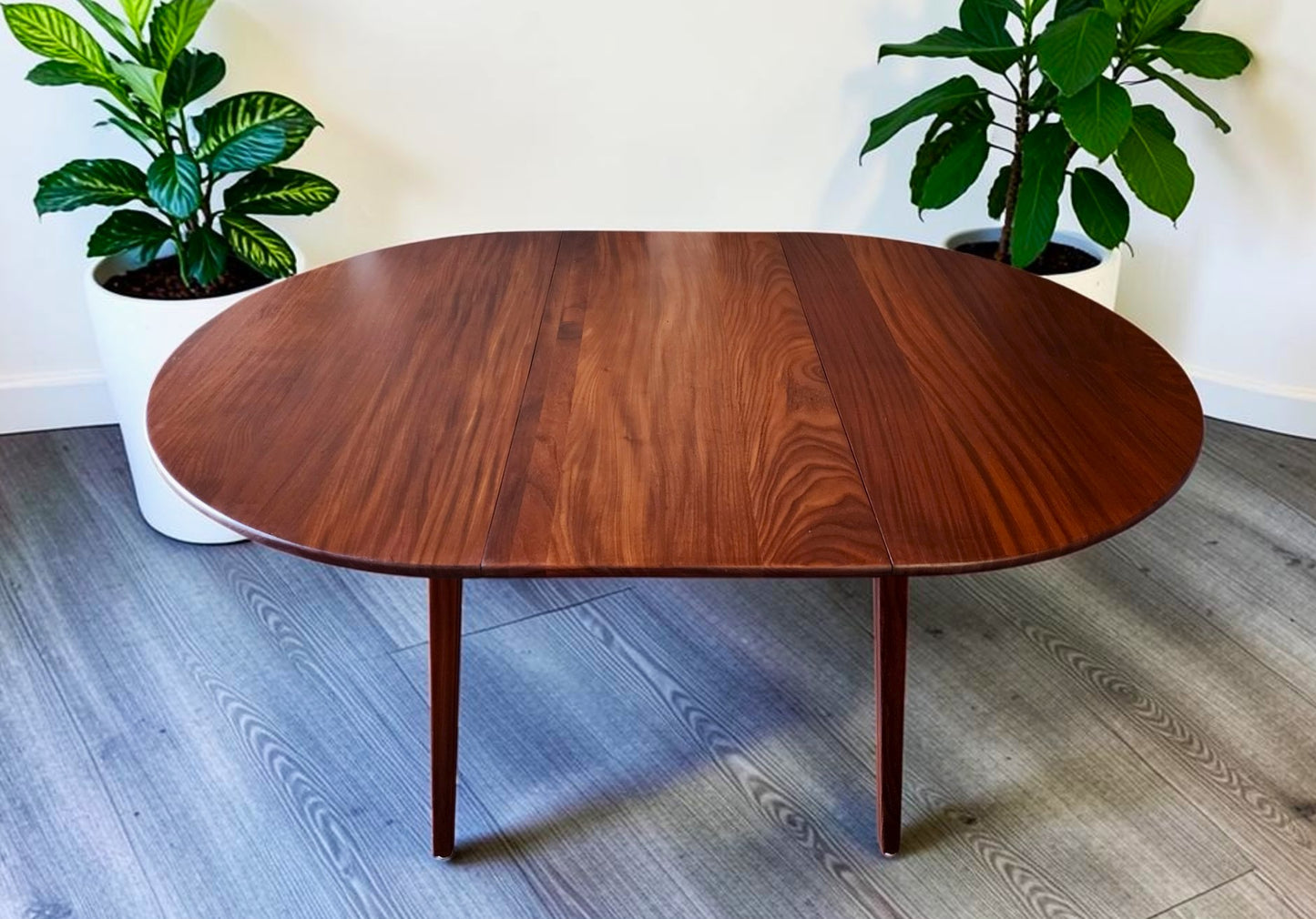 REFINISHED Mid Century Modern SOLID Teak Table by J.Kuypers 43.5"-61.5"