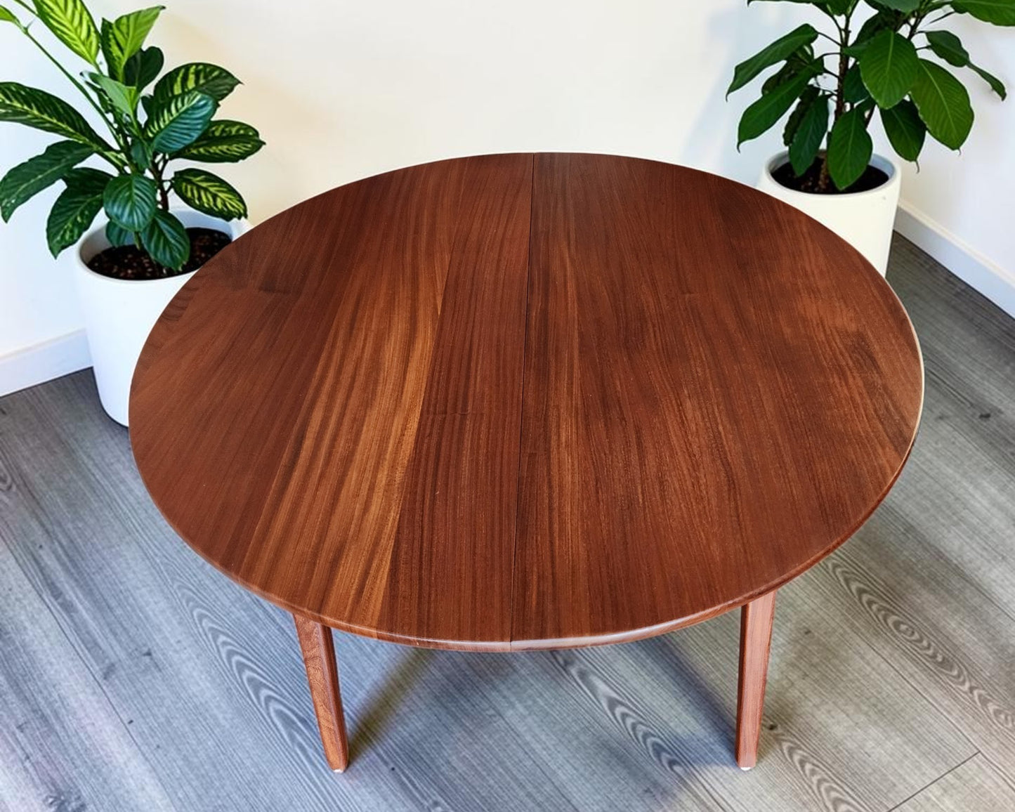 REFINISHED Mid Century Modern SOLID Teak Table by J.Kuypers 43.5"-61.5"