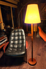 Mid Century Modern Solid Teak Floor Lamp, H 63.5