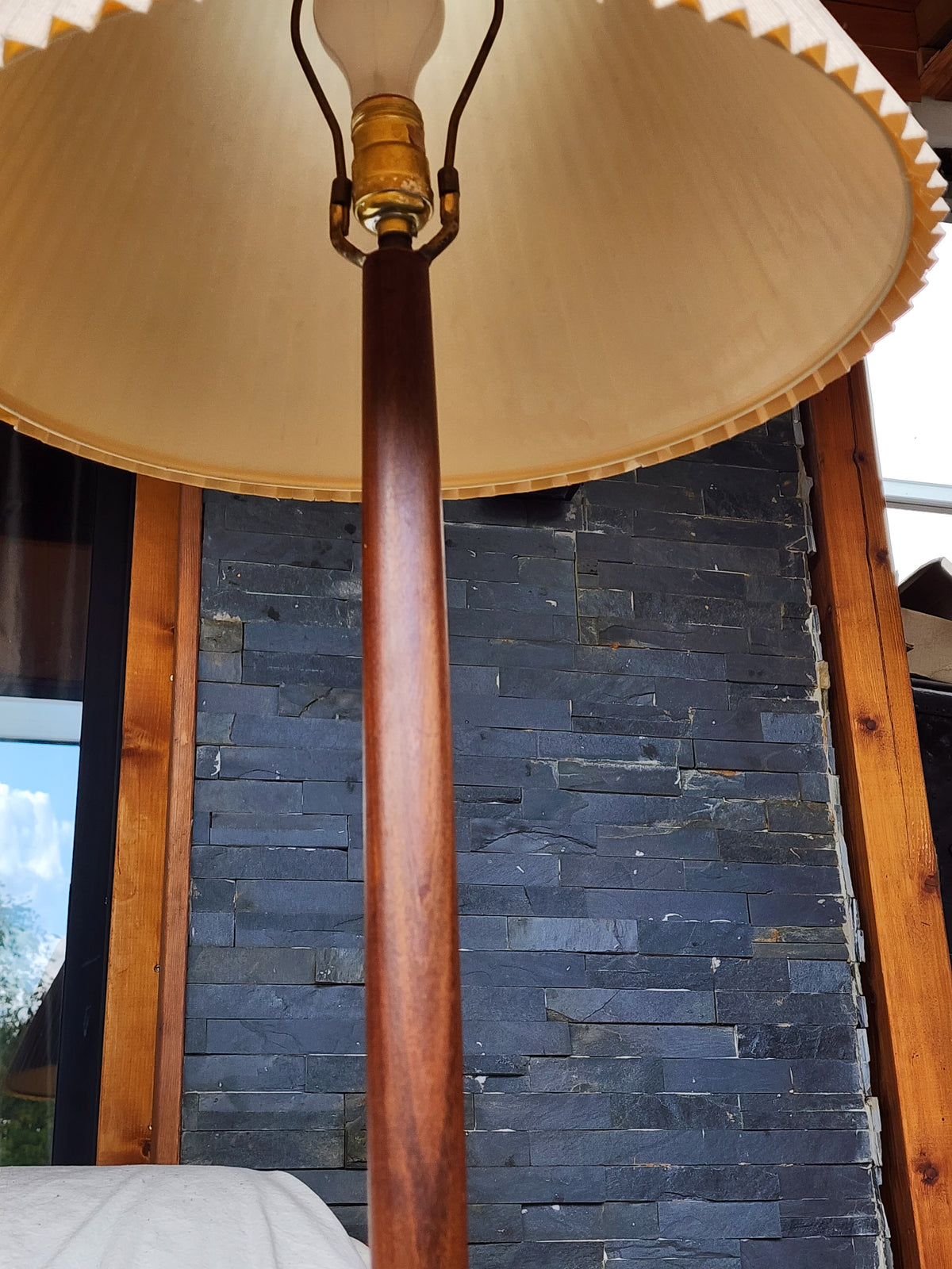 Mid Century Modern Teak Floor Lamp, H 56