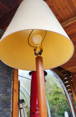 Mid Century Modern Solid Teak Floor Lamp, H 63.5