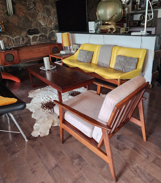 REFINISHED Mid Century Modern Lounge Armchair