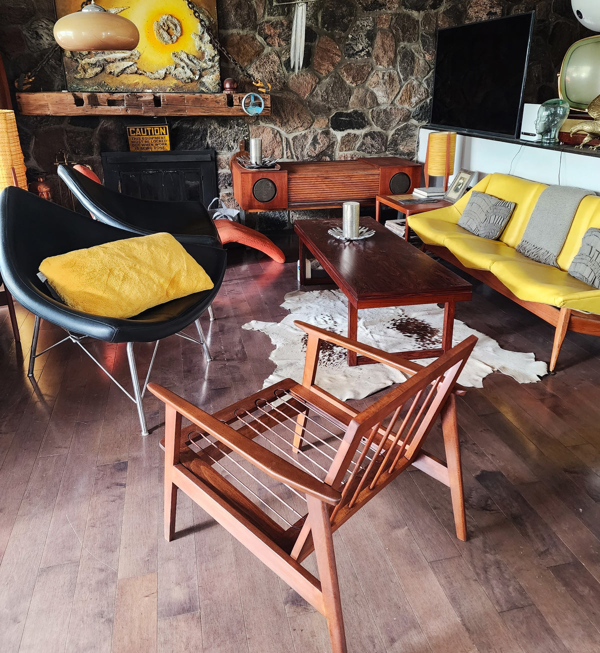 REFINISHED Mid Century Modern Lounge Armchair