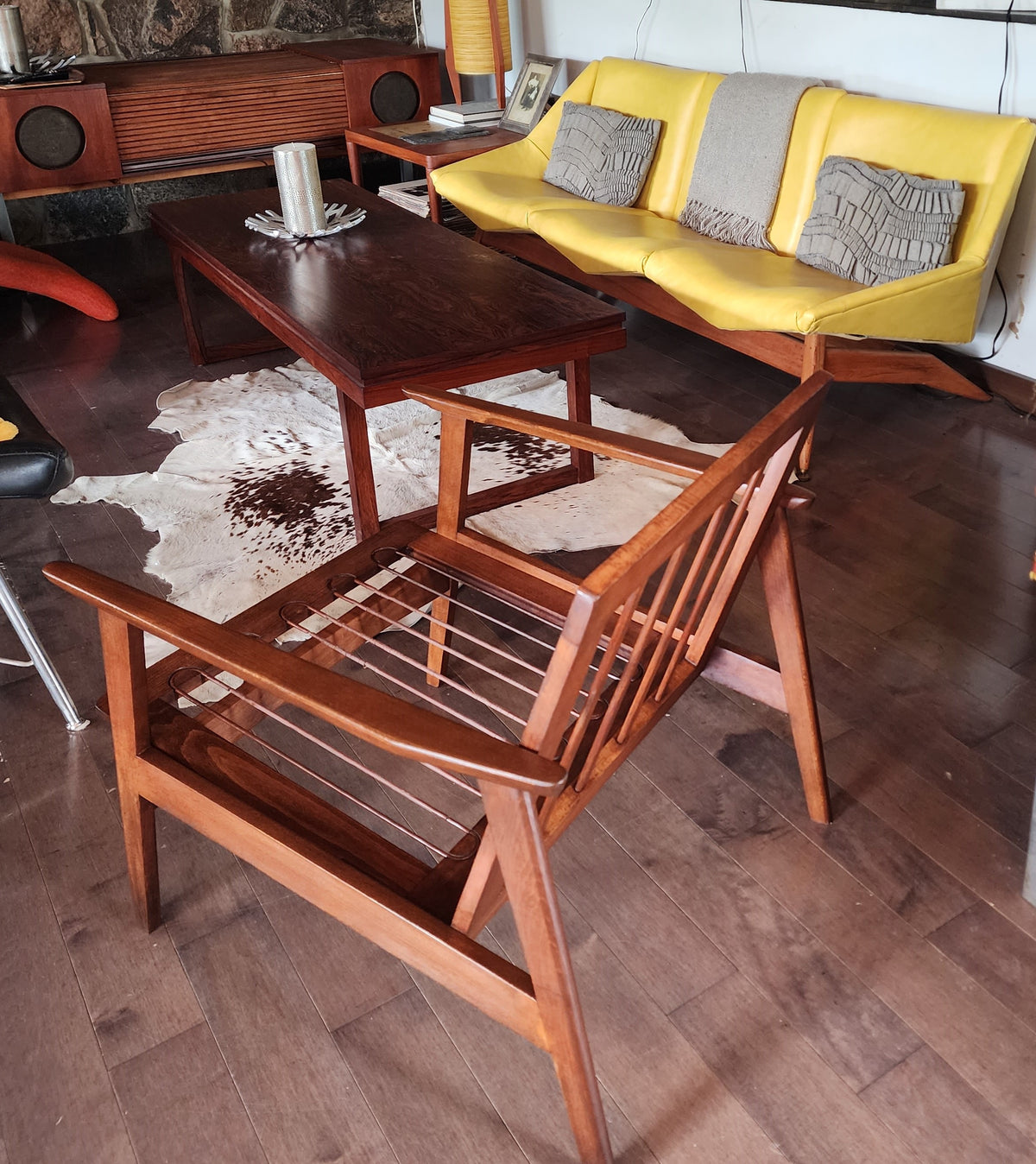 REFINISHED Mid Century Modern Lounge Armchair