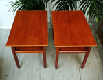 2 REFINISHED Mid Century Modern Teak Accent Tables with Shelves 7