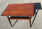 REFINISHED Mid Century Modern Teak Accent Table with Shelf by RS Associates 10