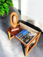 RESTORED Mid Century Modern Teak Accent Table with Magazine Holder 11