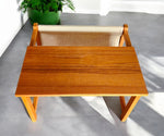 RESTORED Mid Century Modern Teak Accent Table with Magazine Holder 6