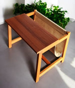 RESTORED Mid Century Modern Teak Accent Table with Magazine Holder 7