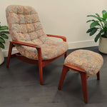 REFINISHED MCM Teak Scoop Lounge Chair & Ottoman by Huber 9
