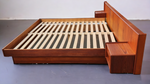 REFINISHED Mid Century Modern Teak Bed w Floating Nightstands King 6