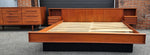 REFINISHED Danish Mid Century Modern Teak King Bed w Nightstands and 9 Drawers Dresser 1