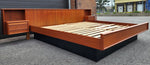 REFINISHED Danish Mid Century Modern Teak King Bed w Nightstands and 9 Drawers Dresser 3