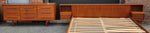 REFINISHED Danish Mid Century Modern Teak King Bed w Nightstands and 9 Drawers Dresser 5