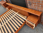 REFINISHED Danish Mid Century Modern Teak King Bed w Nightstands and 9 Drawers Dresser 6