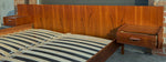 REFINISHED Mid Century Modern Teak Bed King w Floating Nightstands 4