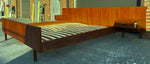 REFINISHED Mid Century Modern Teak Bed King w Floating Nightstands 8