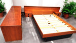 REFINISHED MCM Teak & Rosewood Bed Queen w nightstands, 9 Drawers Dresser & Tallboy 3
