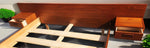 REFINISHED Mid Century Modern Teak Bed w Floating Nightstands Queen 6
