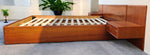 REFINISHED Mid Century Modern Teak Queen Bed w Floating Nightstands 6