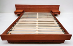 REFINISHED Mid Century Modern Teak Queen Bed w Floating Nightstands 4