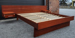 REFINISHED Mid Century Modern Teak Queen Bed w Floating Nightstands 6