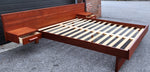 REFINISHED Mid Century Modern Teak Queen Bed w Floating Nightstands 8
